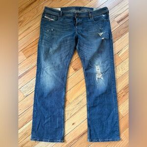 Diesel Zatiny Jeans Men’s Size W40 L32 Med Wash 083AC Regular Bootcut Distressed